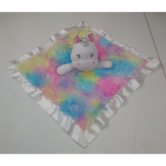 Baby Starters RAINBOW UNICORN LOVEY SECURITY BLANKET Plush BLANKIE TOY 14x14 - Picture 1 of 5